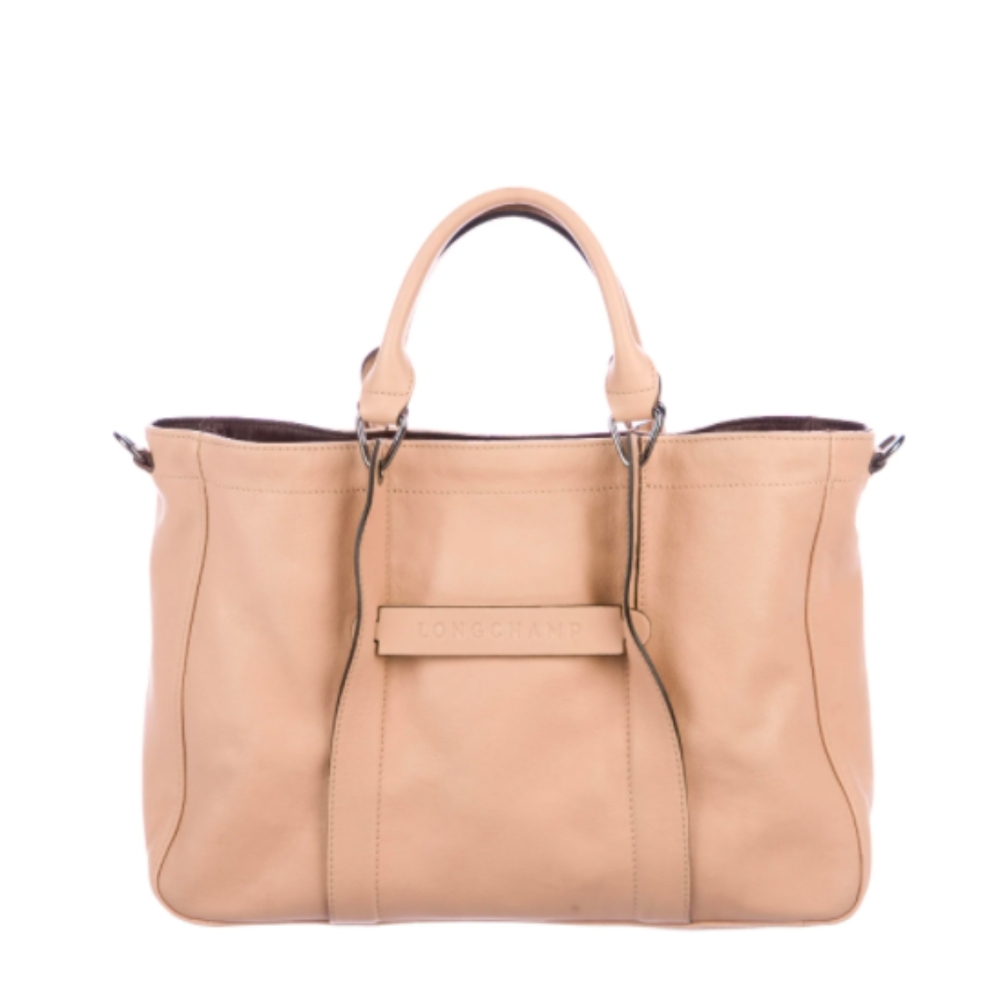 Longchamp 3D Leather Tote - Tan